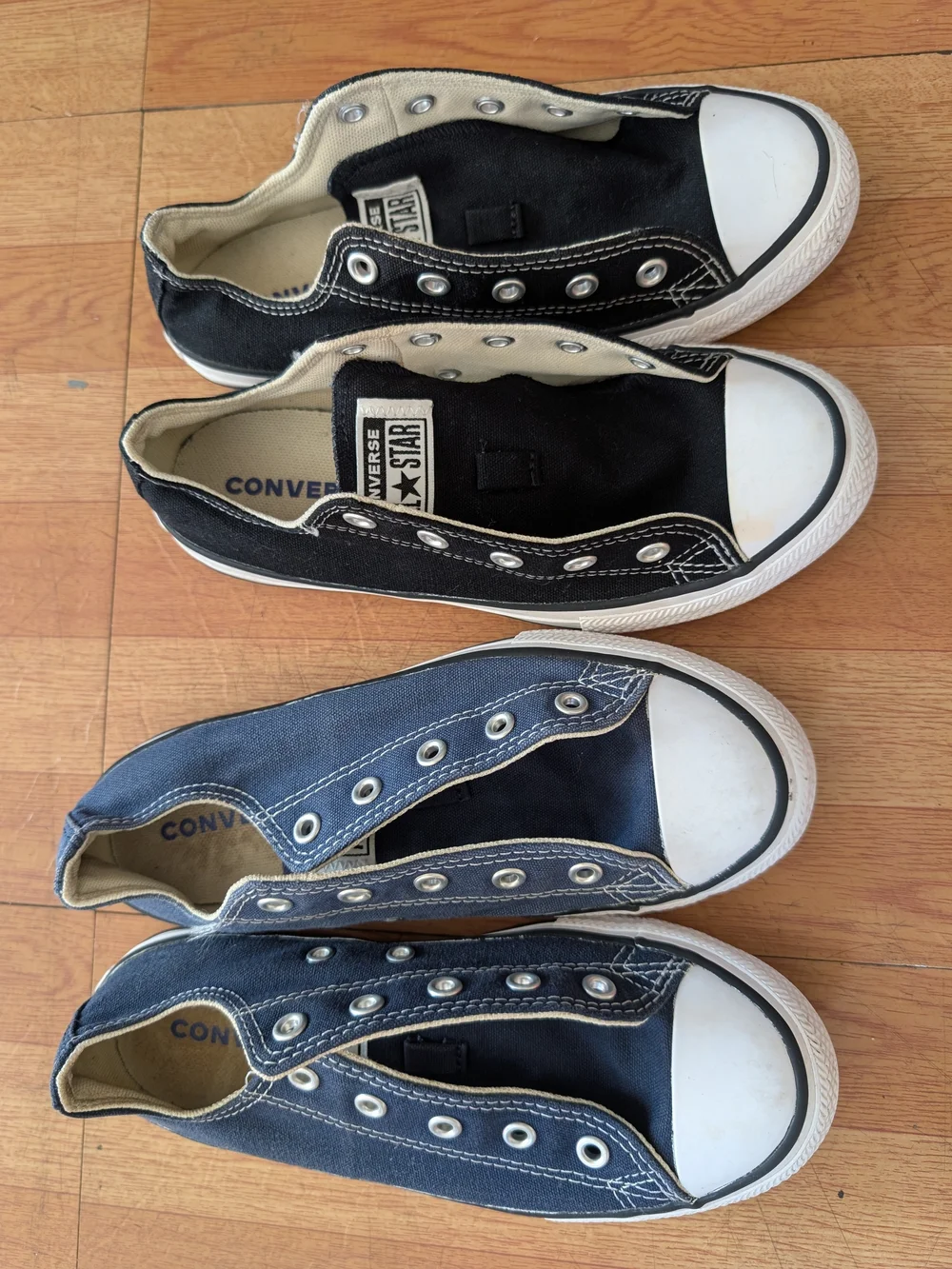 Converse Kids Black Canvas With Laces Low Top Sneakers with White Toe